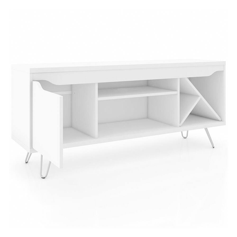 Comfort Modern Baxter 54" Wine Rack TV Stand in White Engineered Wood